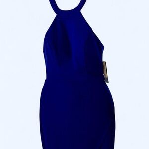City Studio Blue Halter Sheath Dress 1 NWTs
